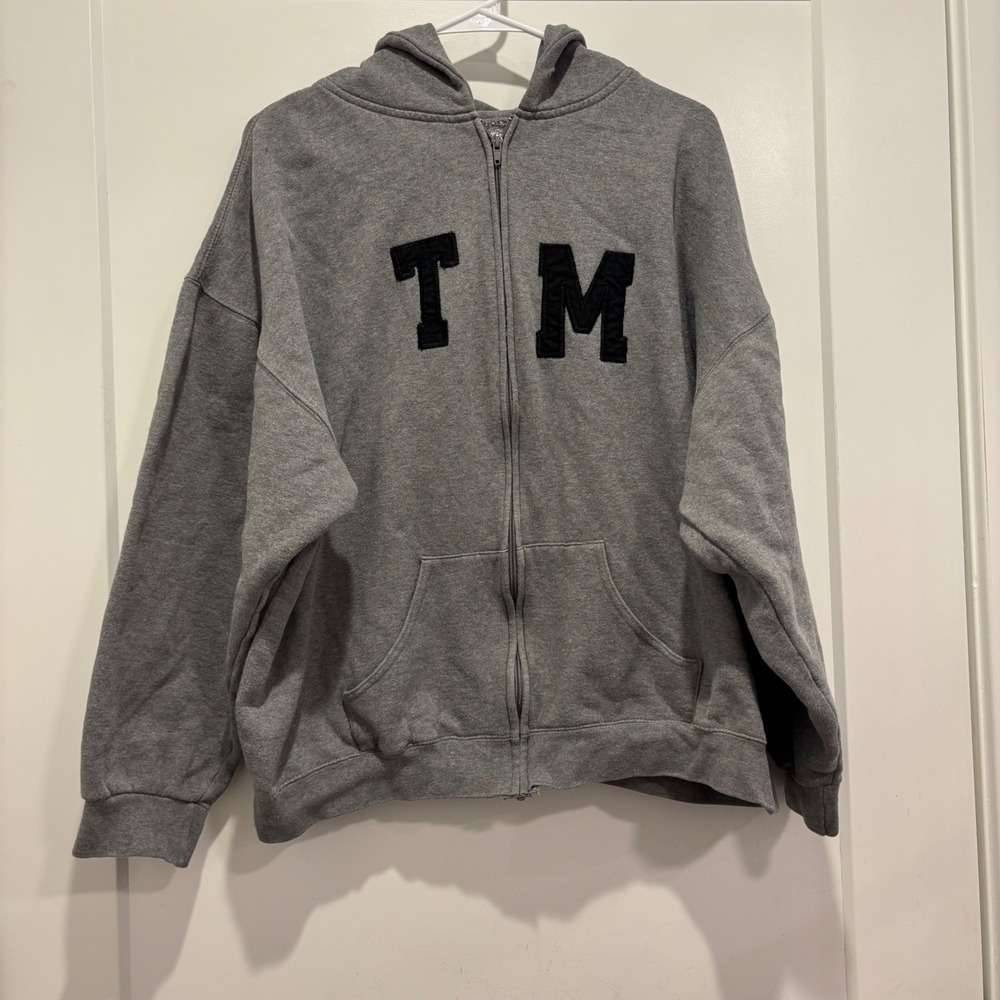 Toy Machine Bloodsucking Skateboards TM Zip Up Hoodie Gray VTG XL Skater Sweat